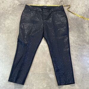 Eloquii Womens Black Textured Trouser Straight Leg High Rise, size 20